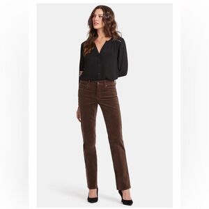 NYDJ Corduroy Pant Cognac Brown Teddy Color 8P